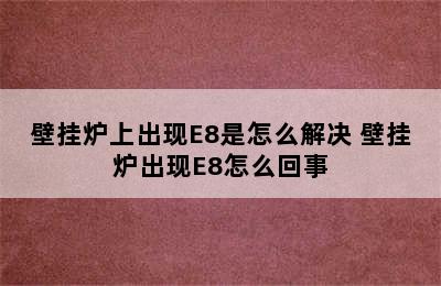 壁挂炉上出现E8是怎么解决 壁挂炉出现E8怎么回事